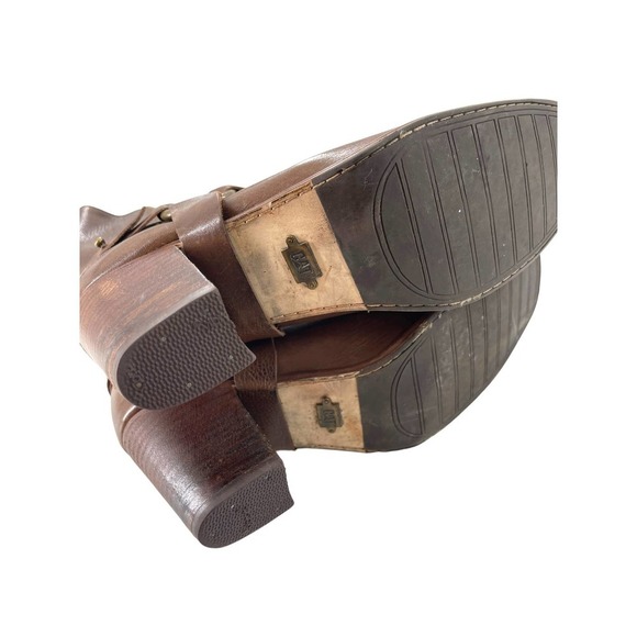 CATERPILLAR BROWN LEATHER WESTERN/ BIKER BOOT - Picture 6 of 10